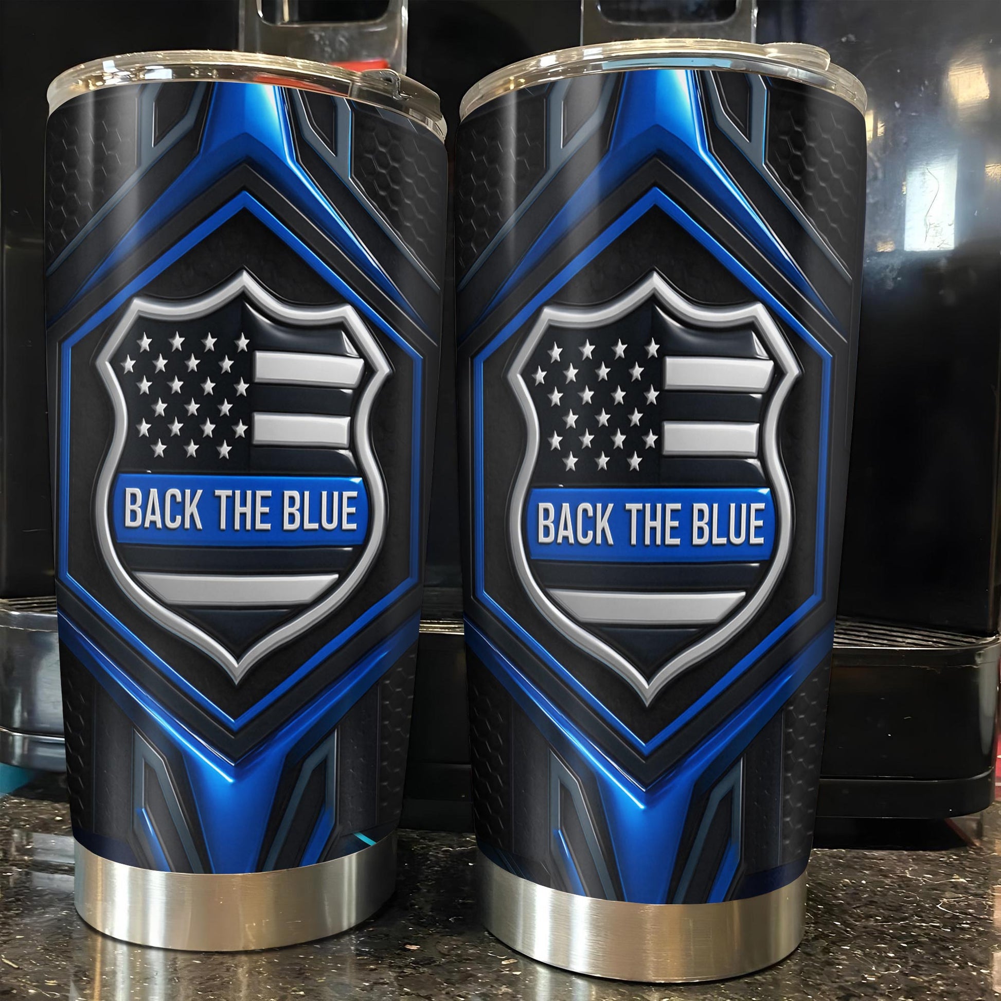 Back The Blue, Shield, Stars And Stripes