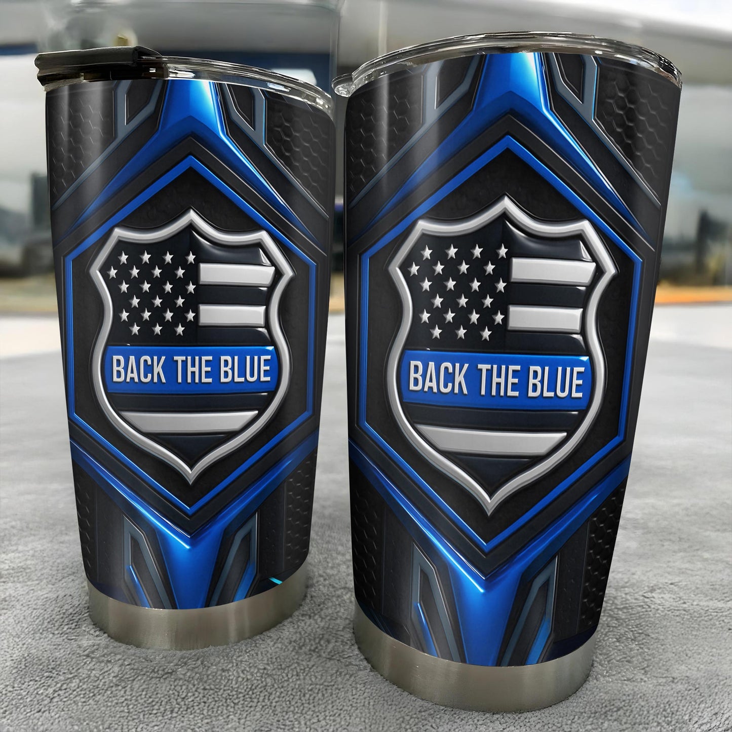 Back The Blue, Shield, Stars And Stripes