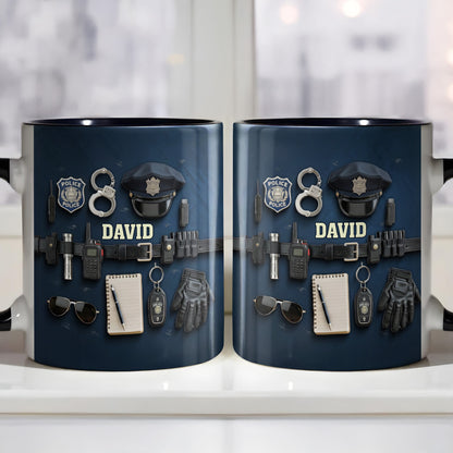 Personalized Police Officer Gear Custom Accent Mug - Personalized Custom Accent Mug - OFC019_AMUG