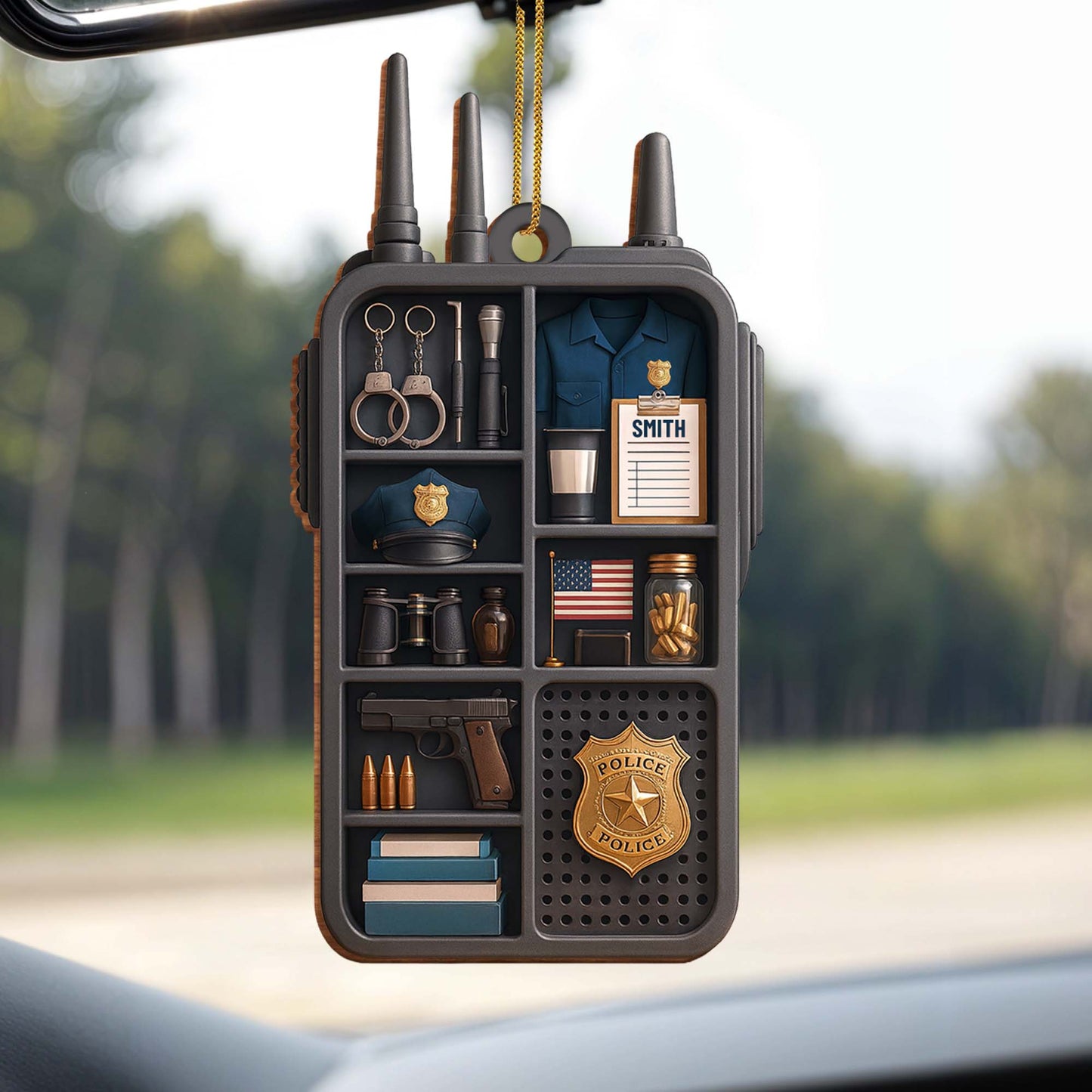 Honor Commitment and Courage Police Gear Ornament