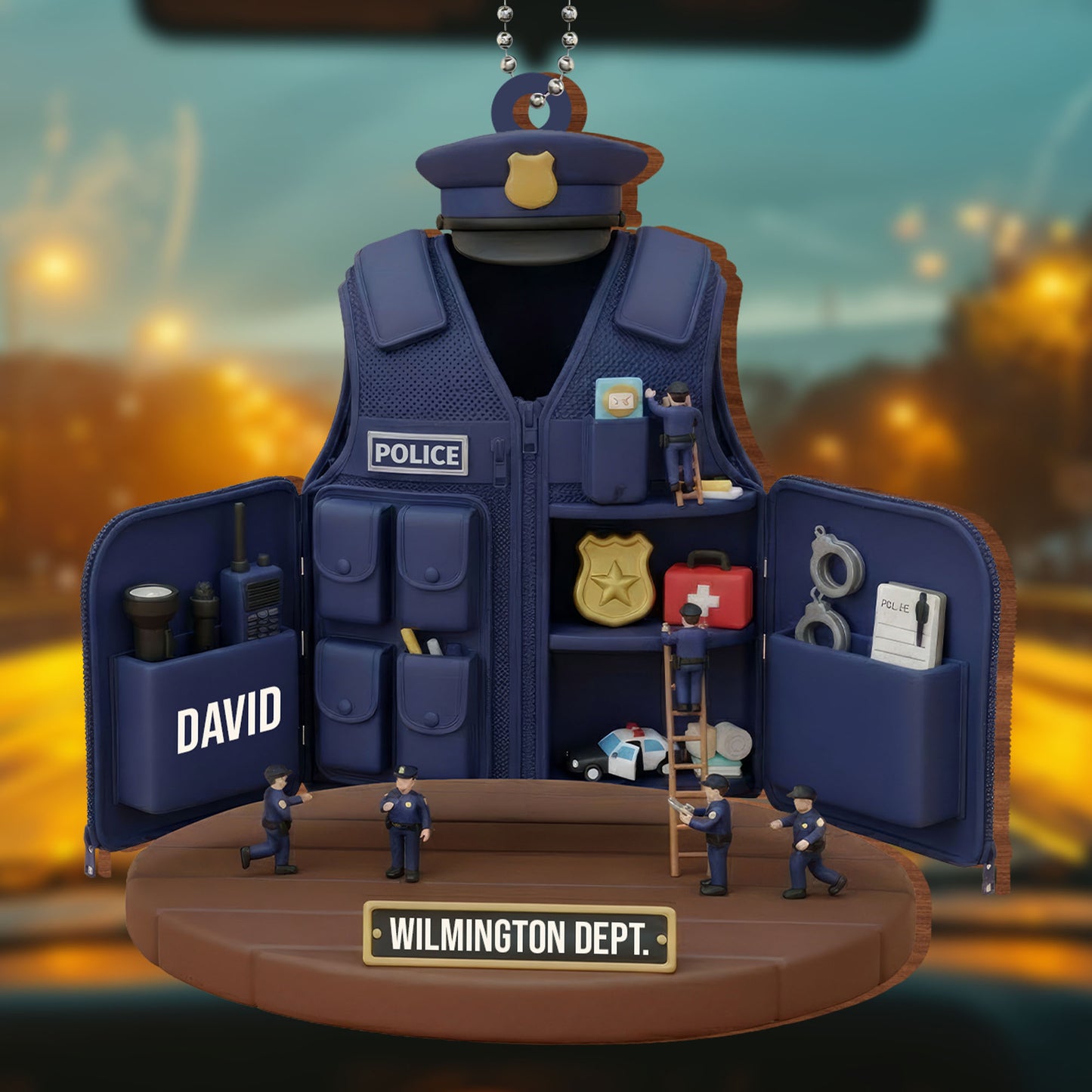 Celebrate Dedication With Custom Police Vest And Cap Ornament