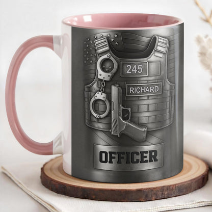 Customize Your Officer's Name And Badge Number Mug
