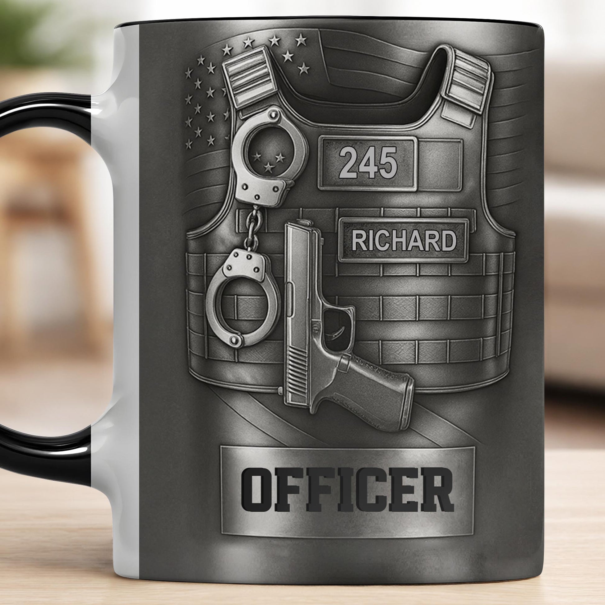 Customize Your Officer's Name And Badge Number Mug