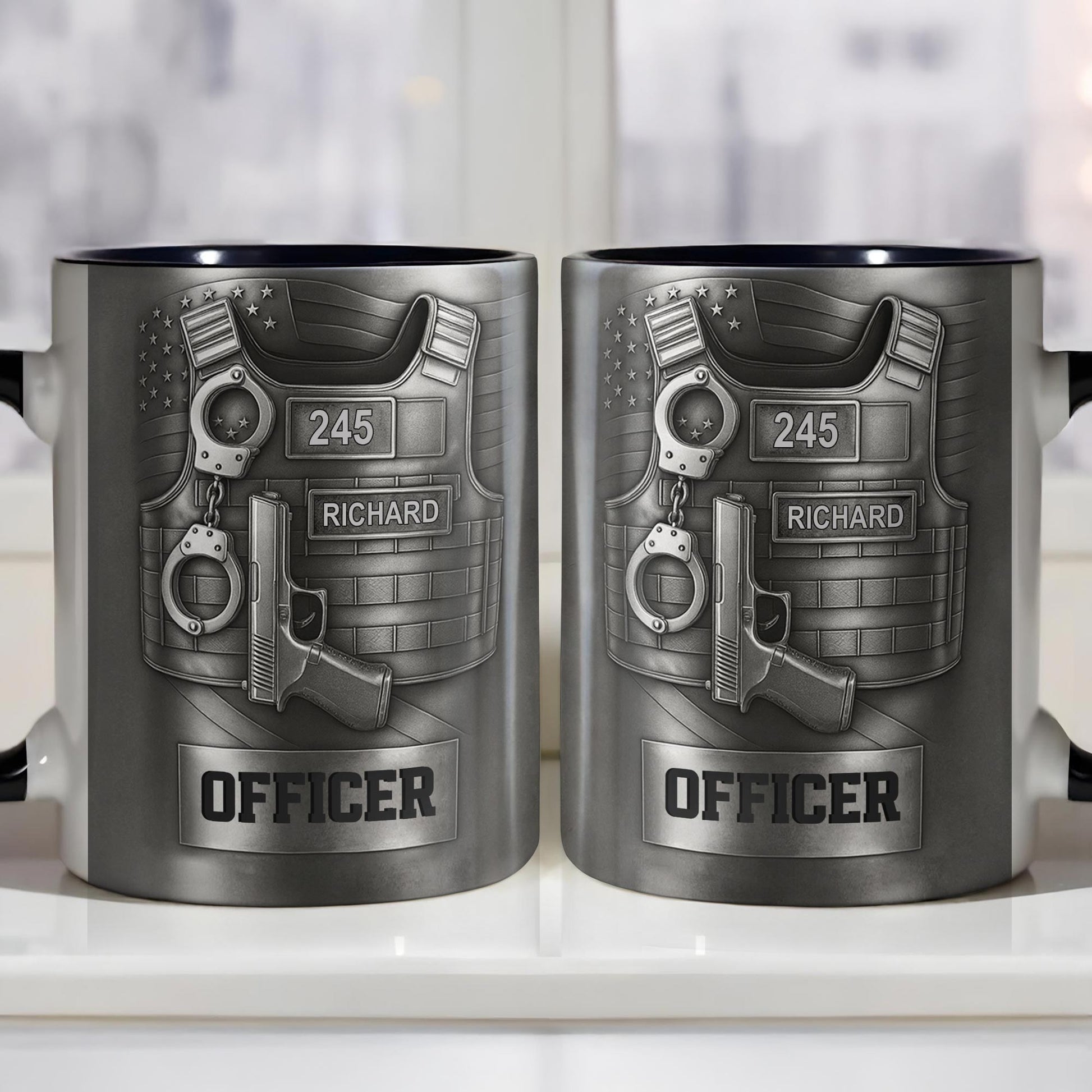 Customize Your Officer's Name And Badge Number Mug