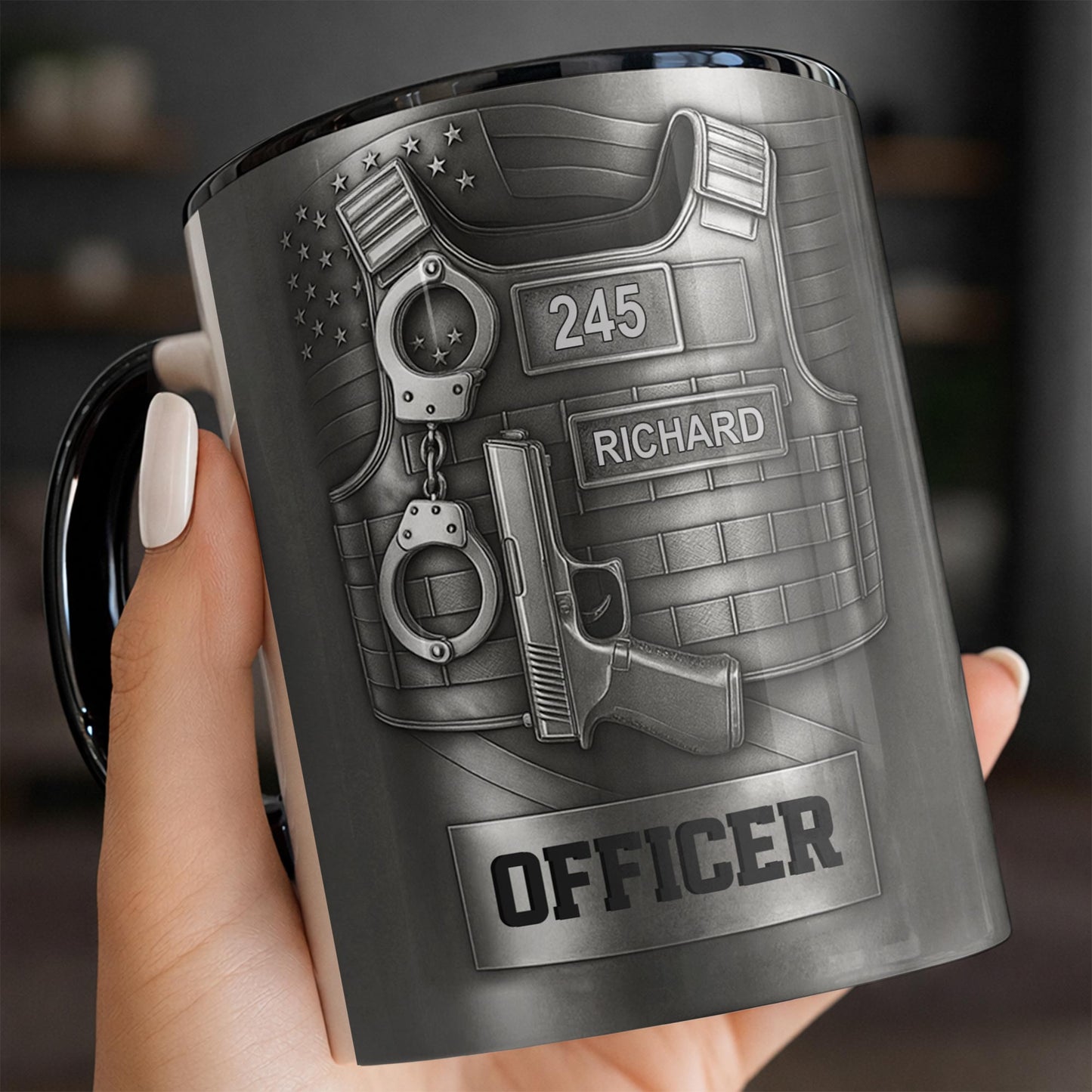 Customize Your Officer's Name And Badge Number Mug