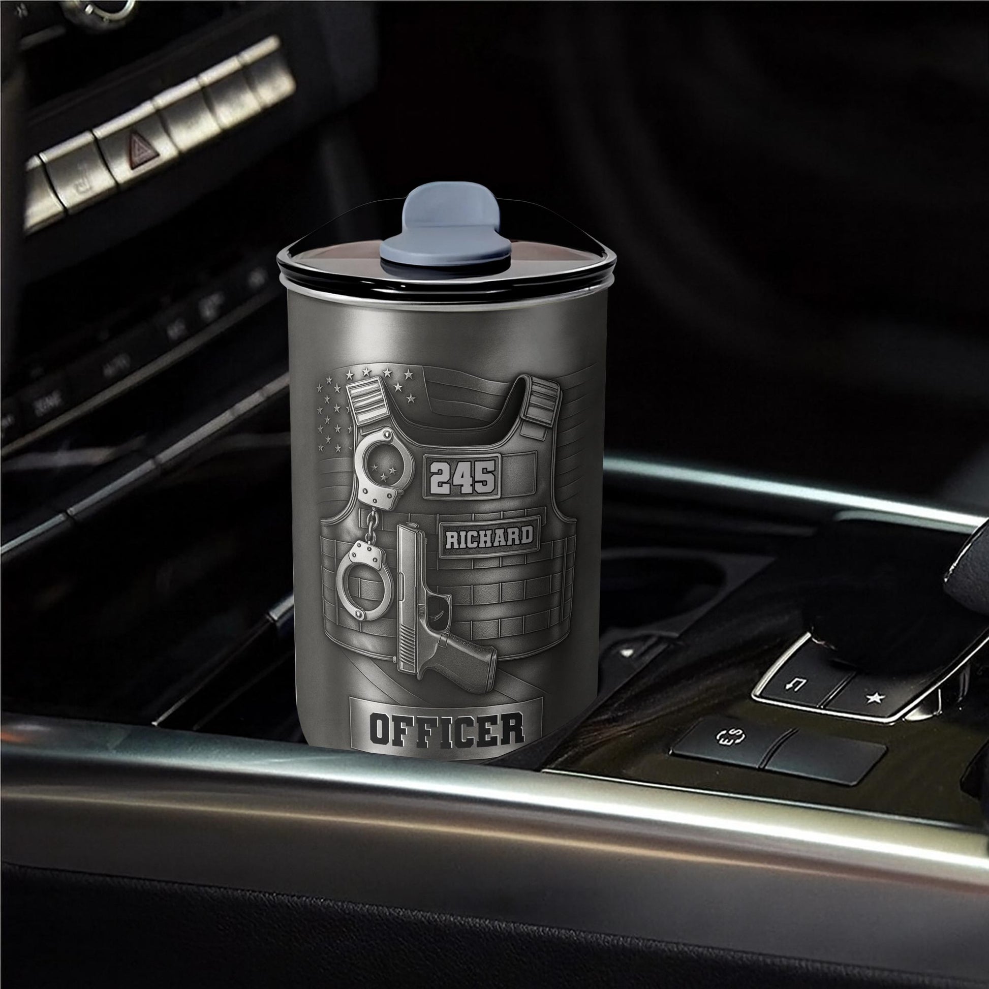 To My Officer, Commemorate Courage With This Bulletproof Vest, Handcuffs Design