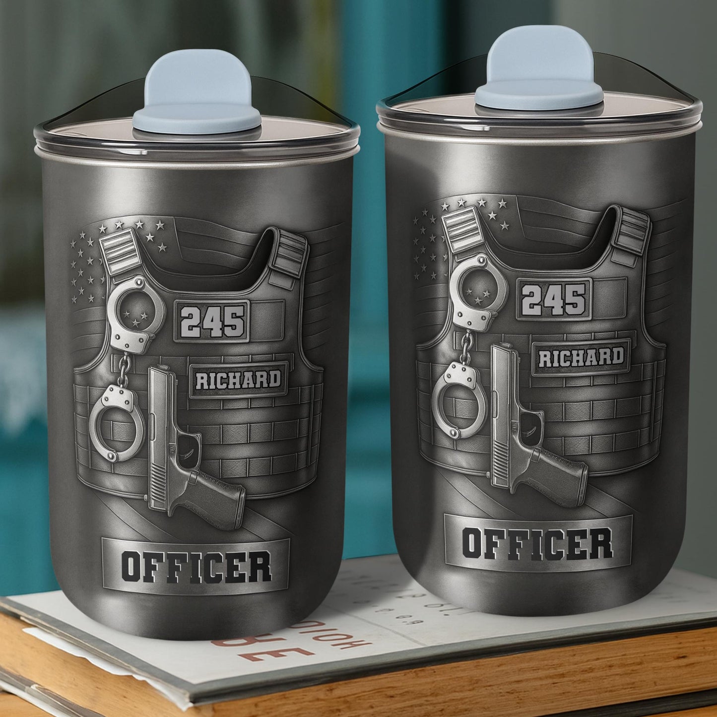 To My Officer, Commemorate Courage With This Bulletproof Vest, Handcuffs Design