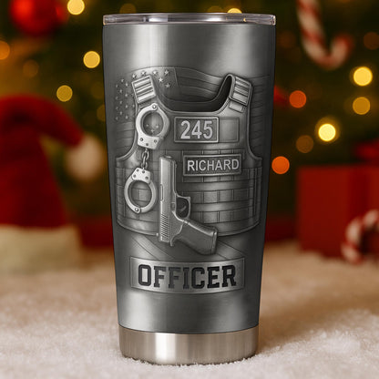 Honor Your Dedication, Police Badge Handcuffs Gun