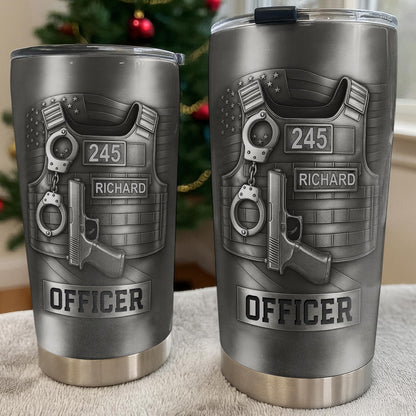 Honor Your Dedication, Police Badge Handcuffs Gun