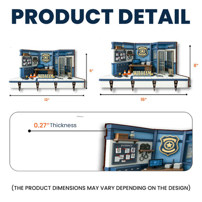 Personalize Your Police Station Decor With Badge And Handcuffs - Personalized Key Holder - OFC026_KHO