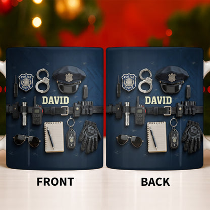 Celebrate Your Dedication And Courage Police Officer Essential Gear - Personalized Custom Coffee Mug - OFC028_MG