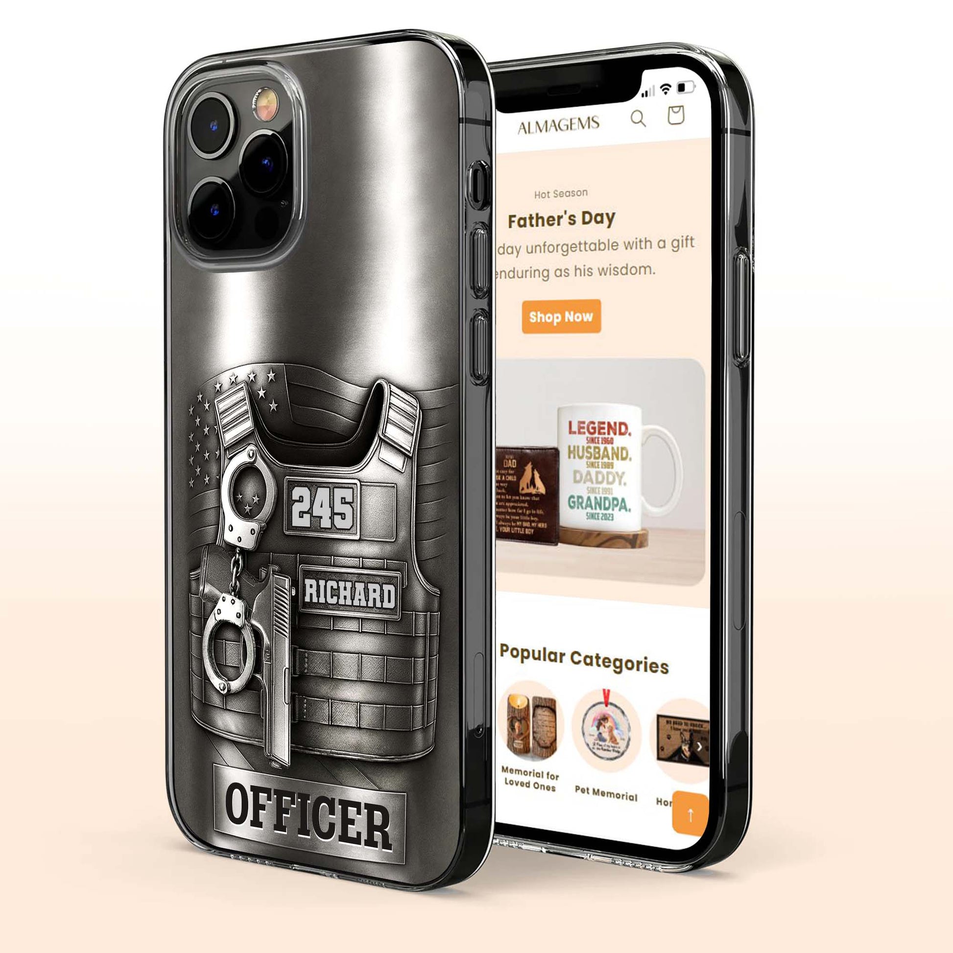 Customizable Police Officer Design With Badge, Tools