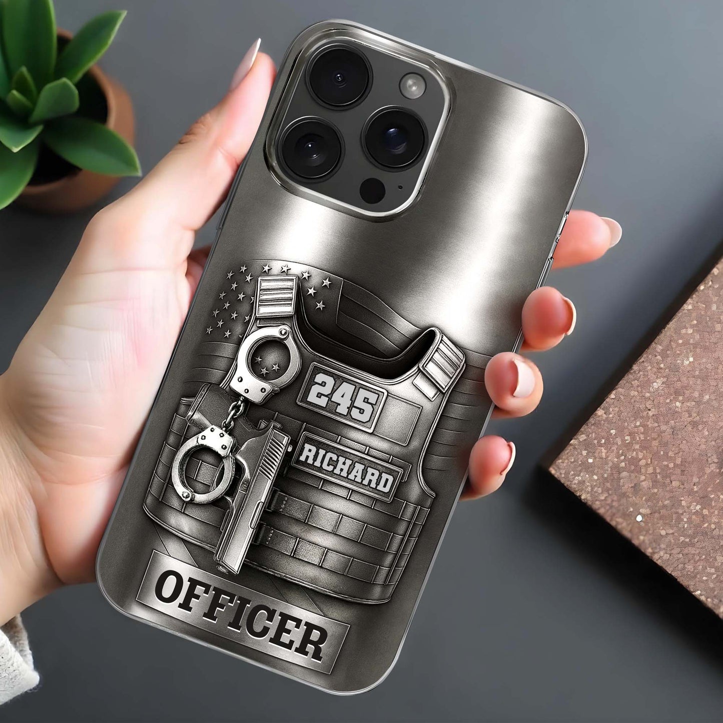 Customizable Police Officer Design With Badge, Tools