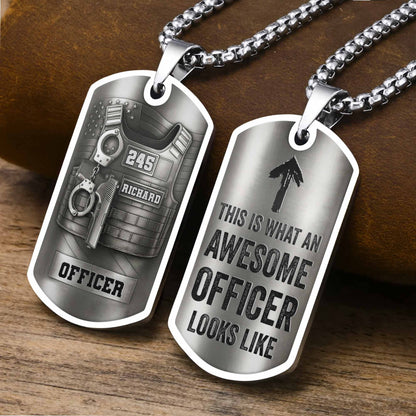 To My Brave Officer, Badge, Gun And Handcuffs