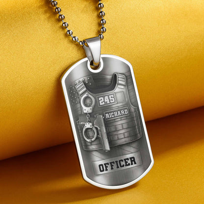 To My Brave Officer, Badge, Gun And Handcuffs