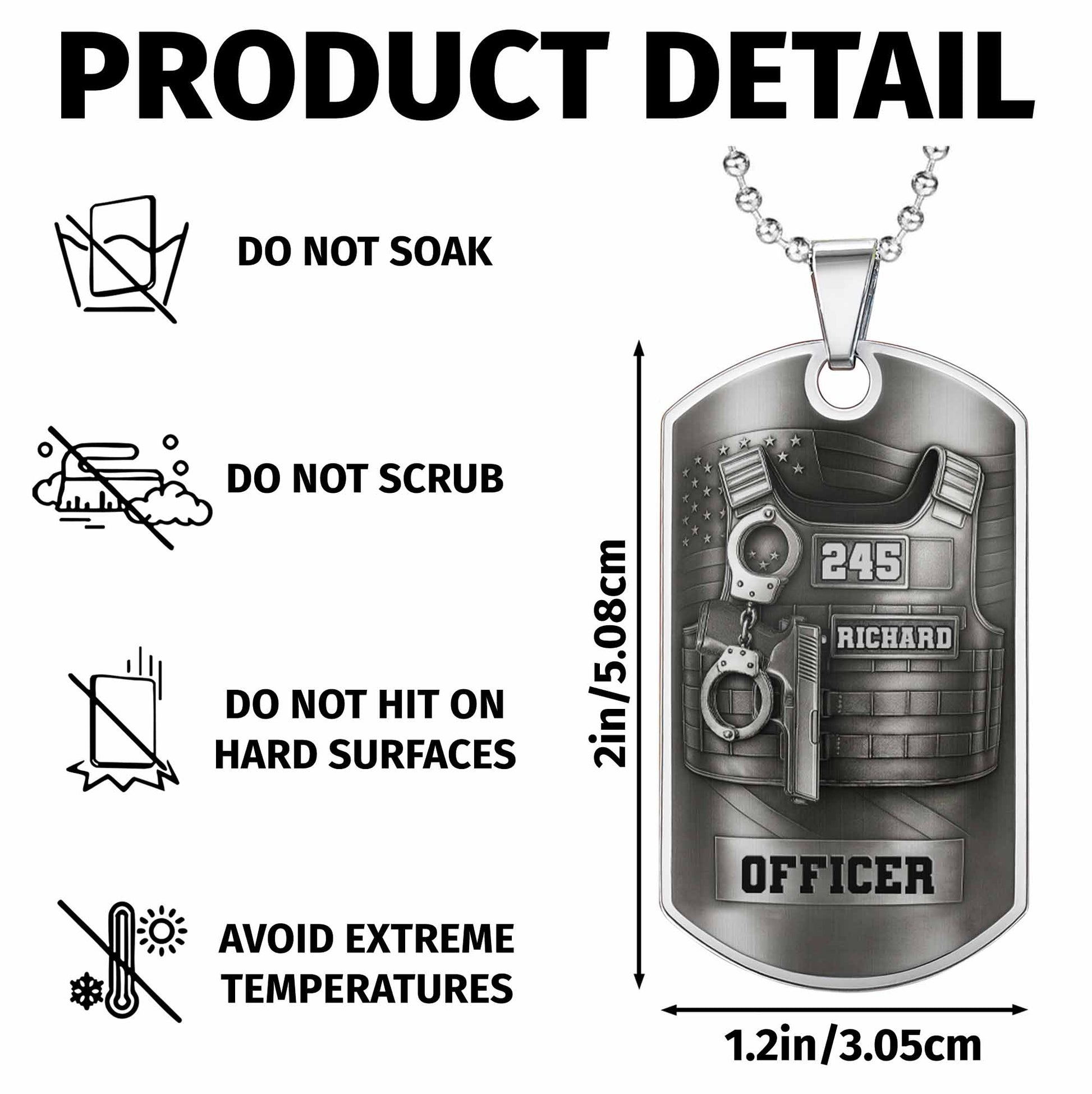 To My Brave Officer, Badge, Gun And Handcuffs