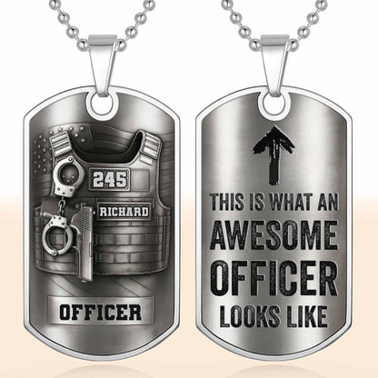 To My Brave Officer, Badge, Gun And Handcuffs