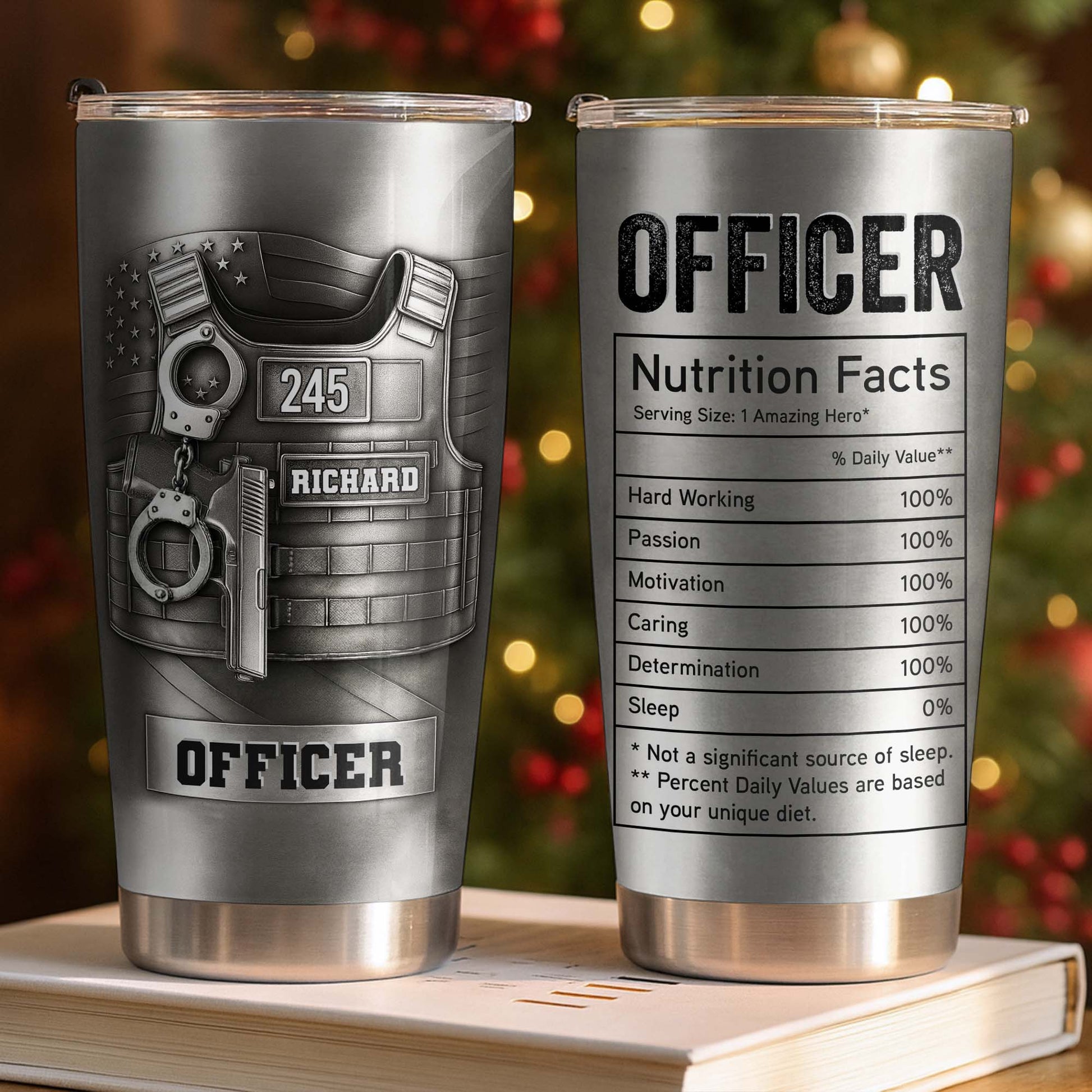 Celebrating Our Courageous Officers, Police Badge, Handcuffs, Gun