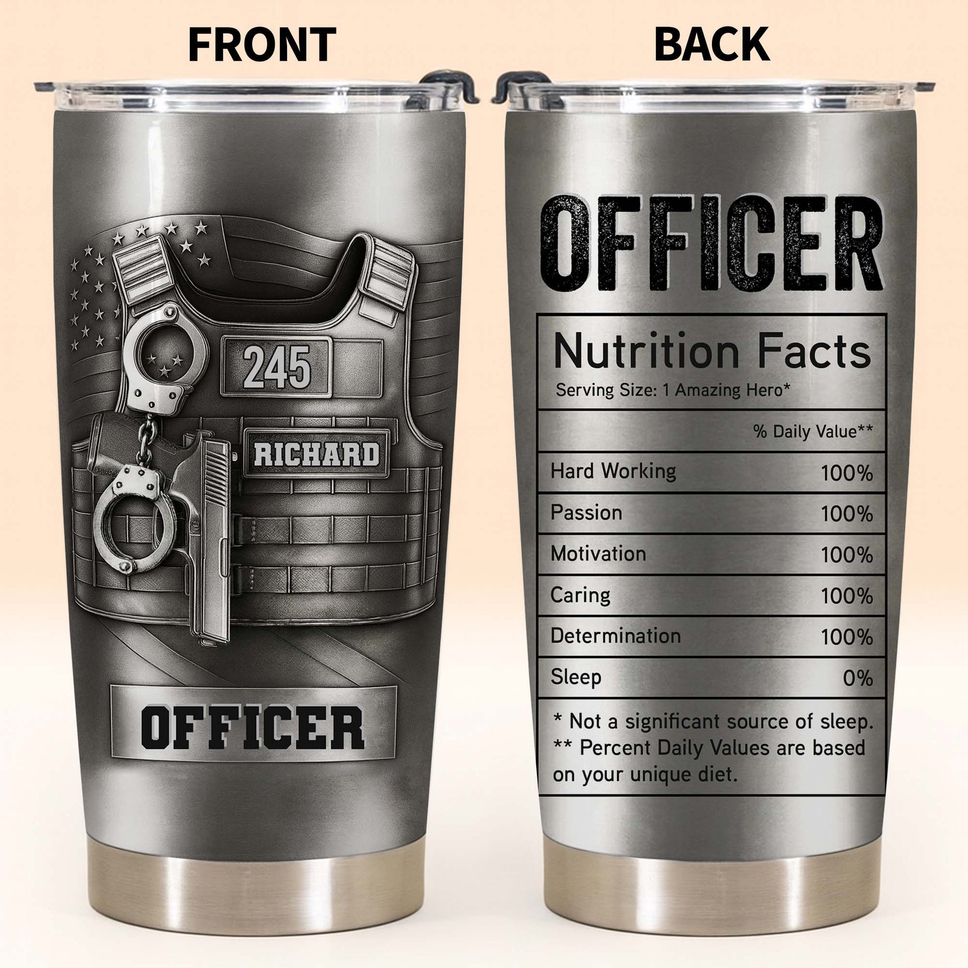 Celebrating Our Courageous Officers, Police Badge, Handcuffs, Gun