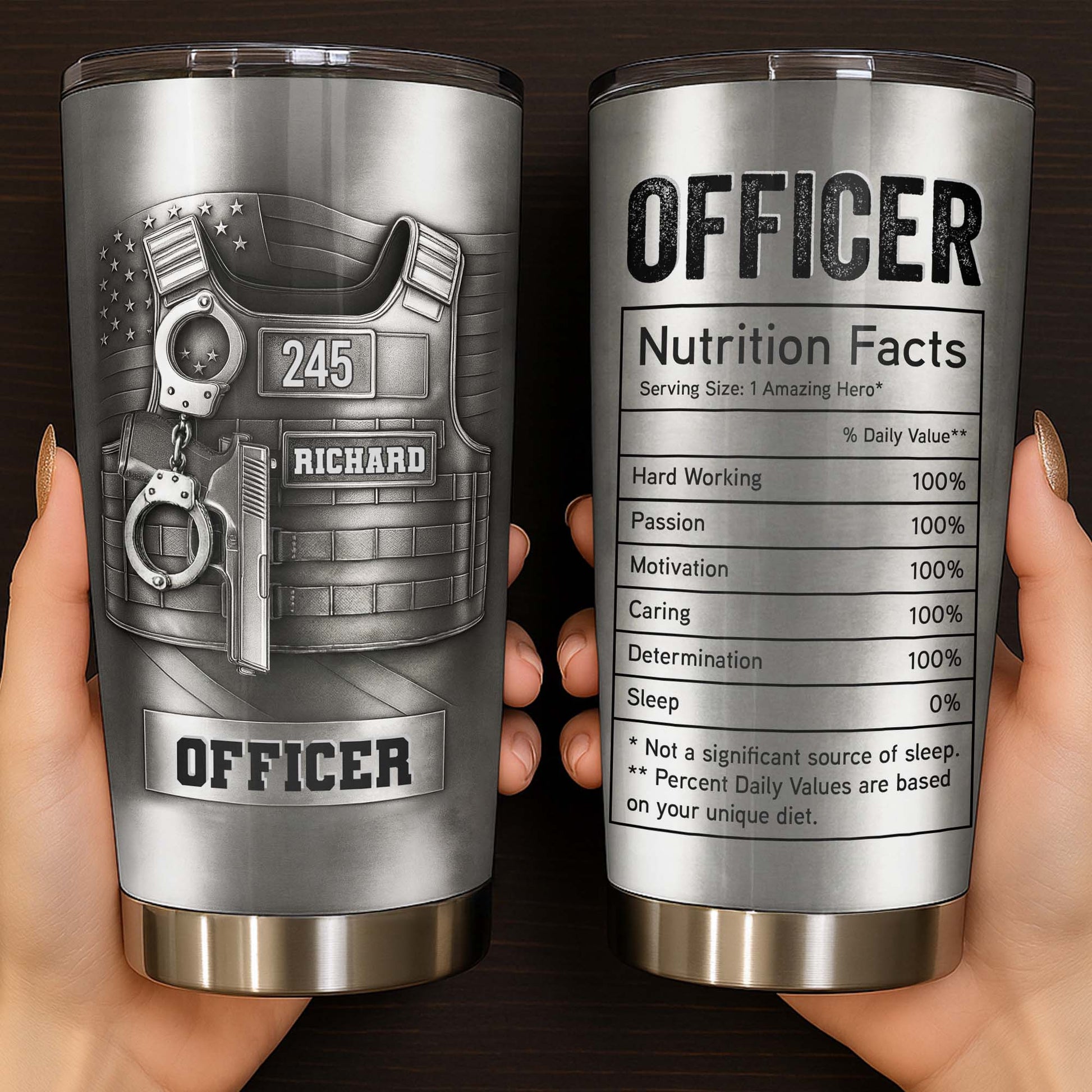 Celebrating Our Courageous Officers, Police Badge, Handcuffs, Gun