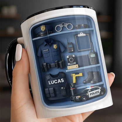 Police Officer Uniform And Gear With Patrol Car