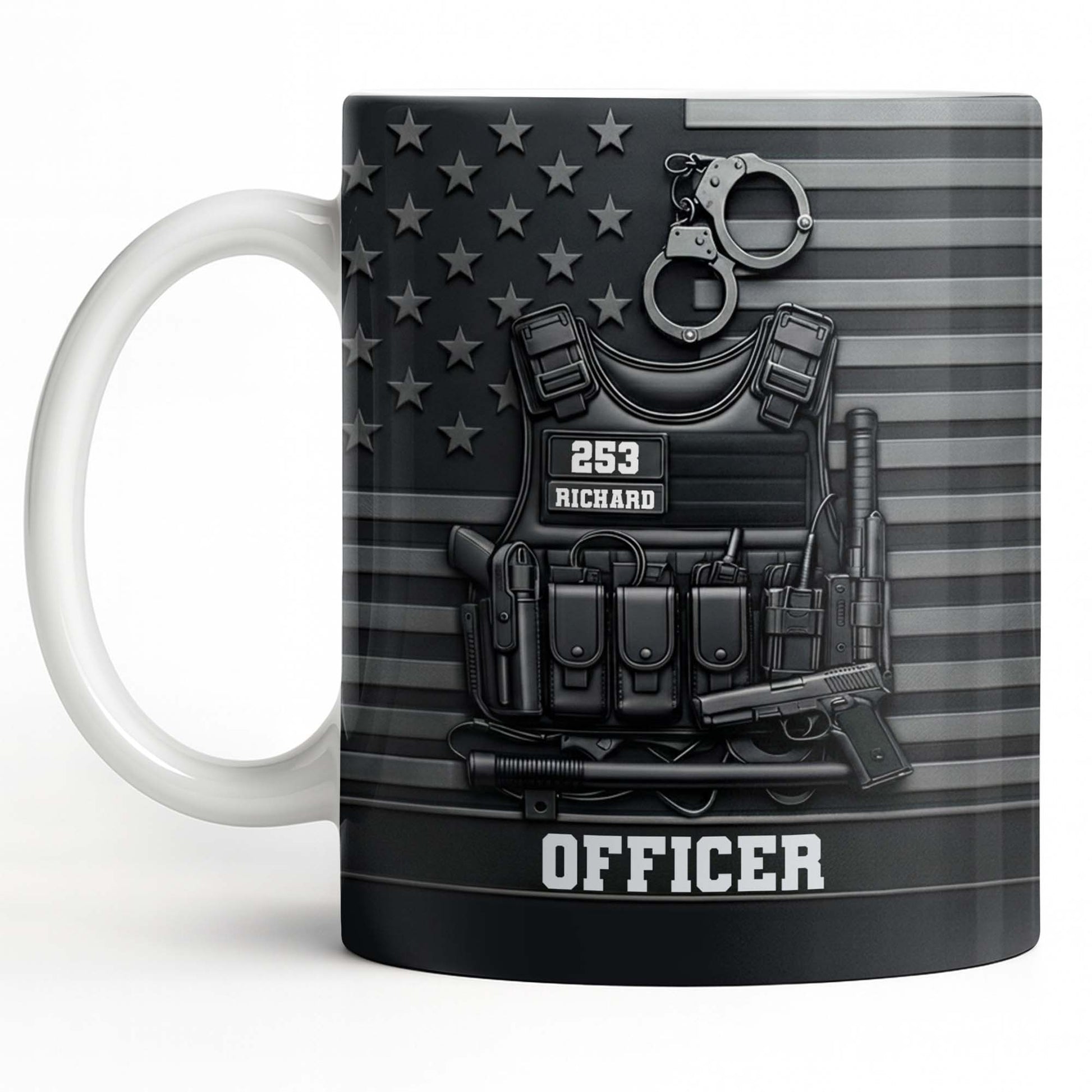 Officer Tactical Vest And American Flag Design