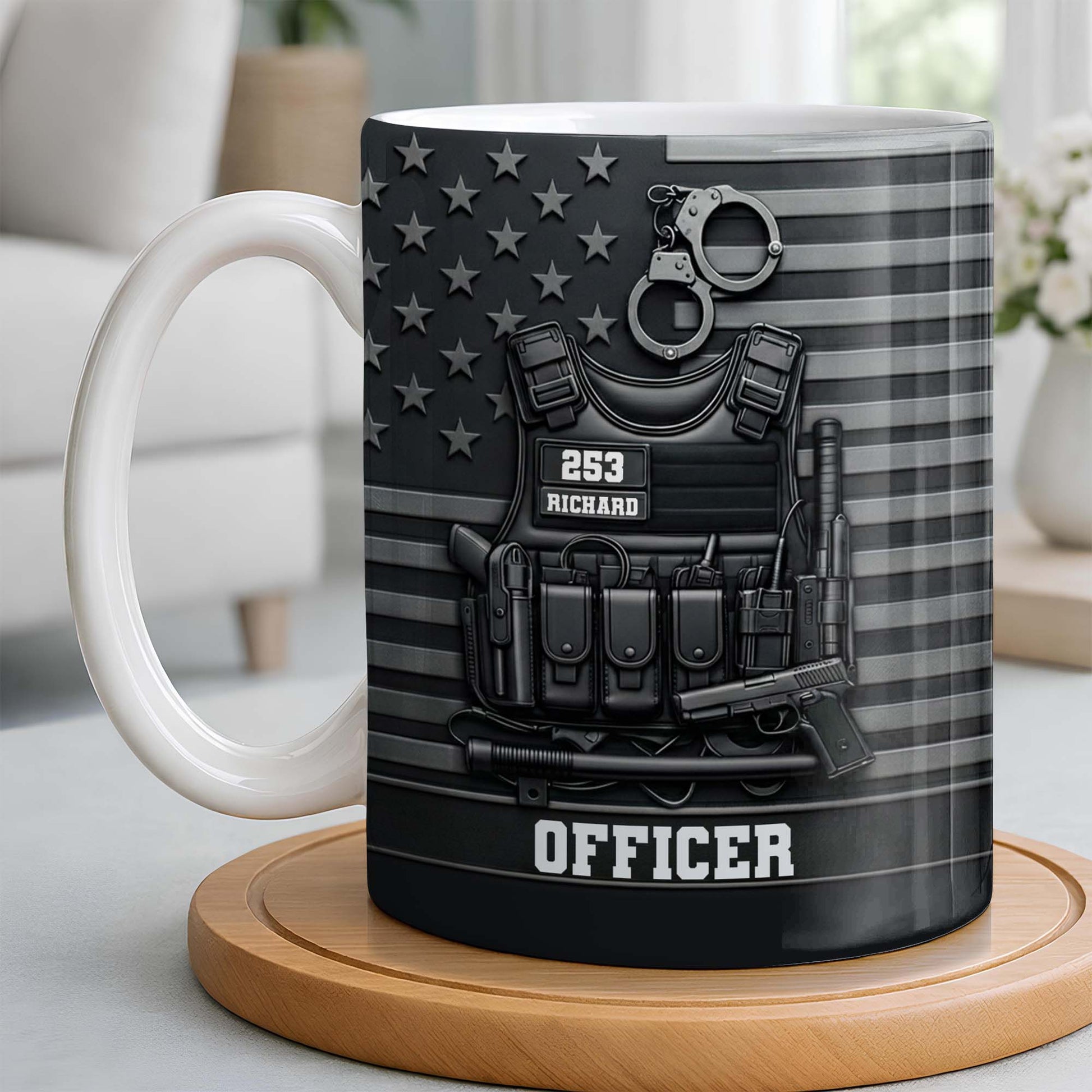 Officer Tactical Vest And American Flag Design