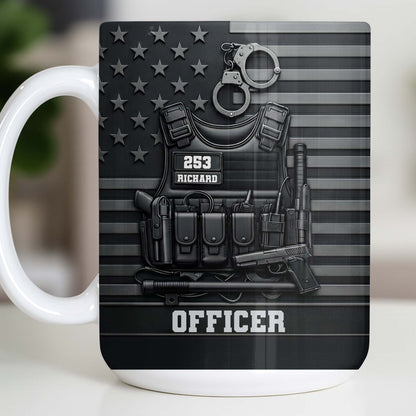 Officer Tactical Vest And American Flag Design