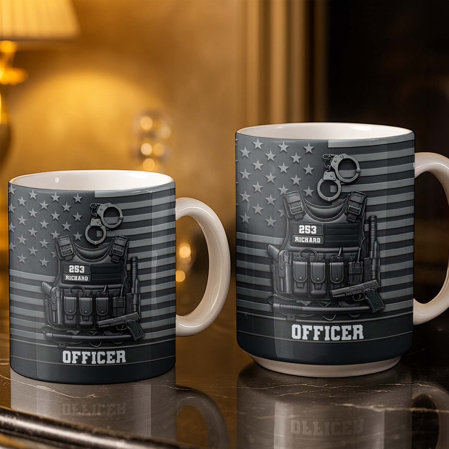 Officer Tactical Vest And American Flag Design