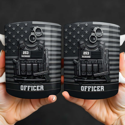 Officer Tactical Vest And American Flag Design
