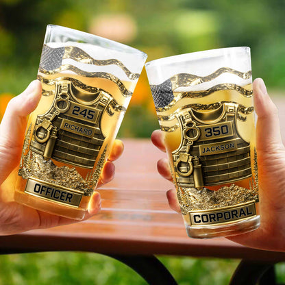 Officer Tactical Vest With American Flag And Handcuffs Design