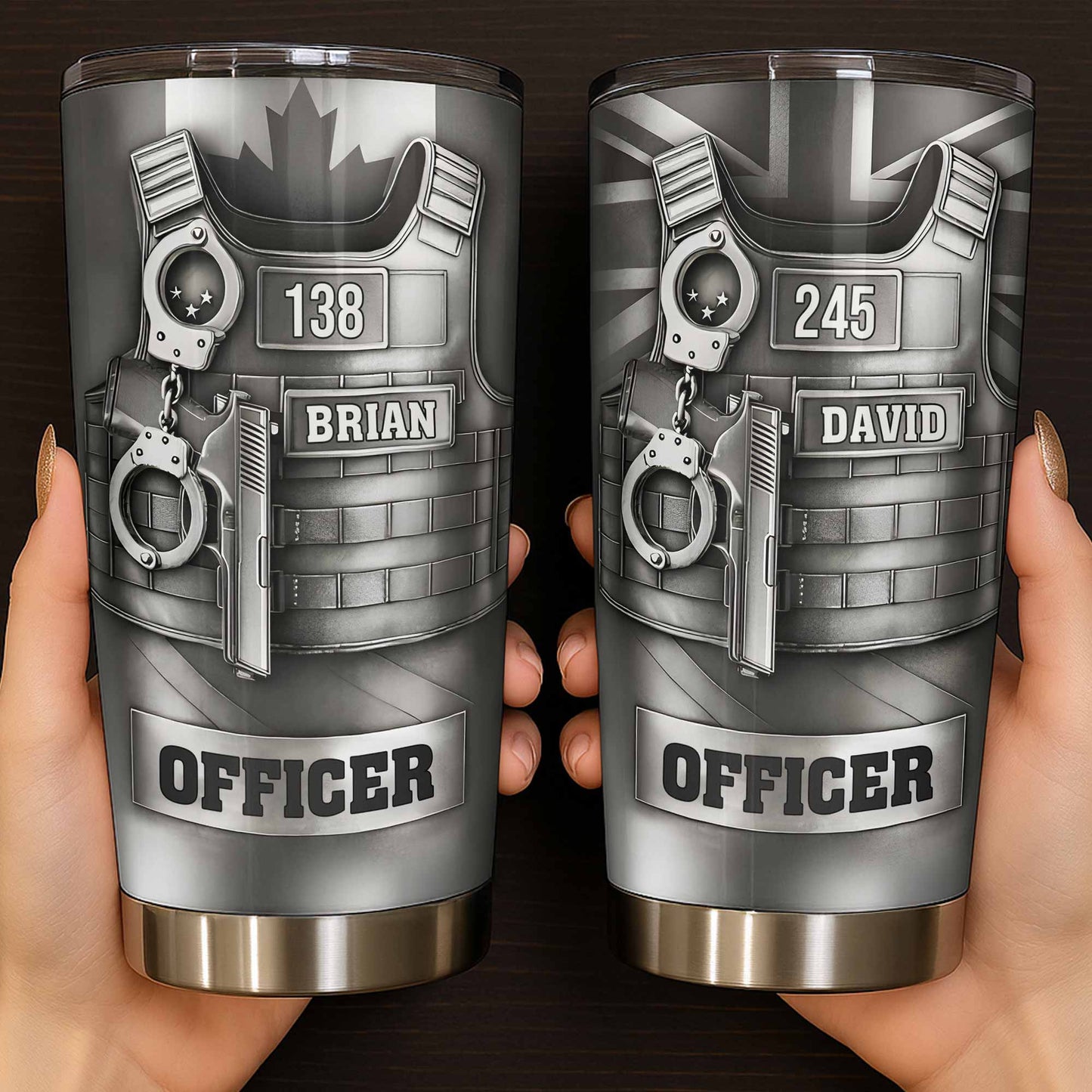 Dedication and Service Handcuffs, Gun, Officer Gear