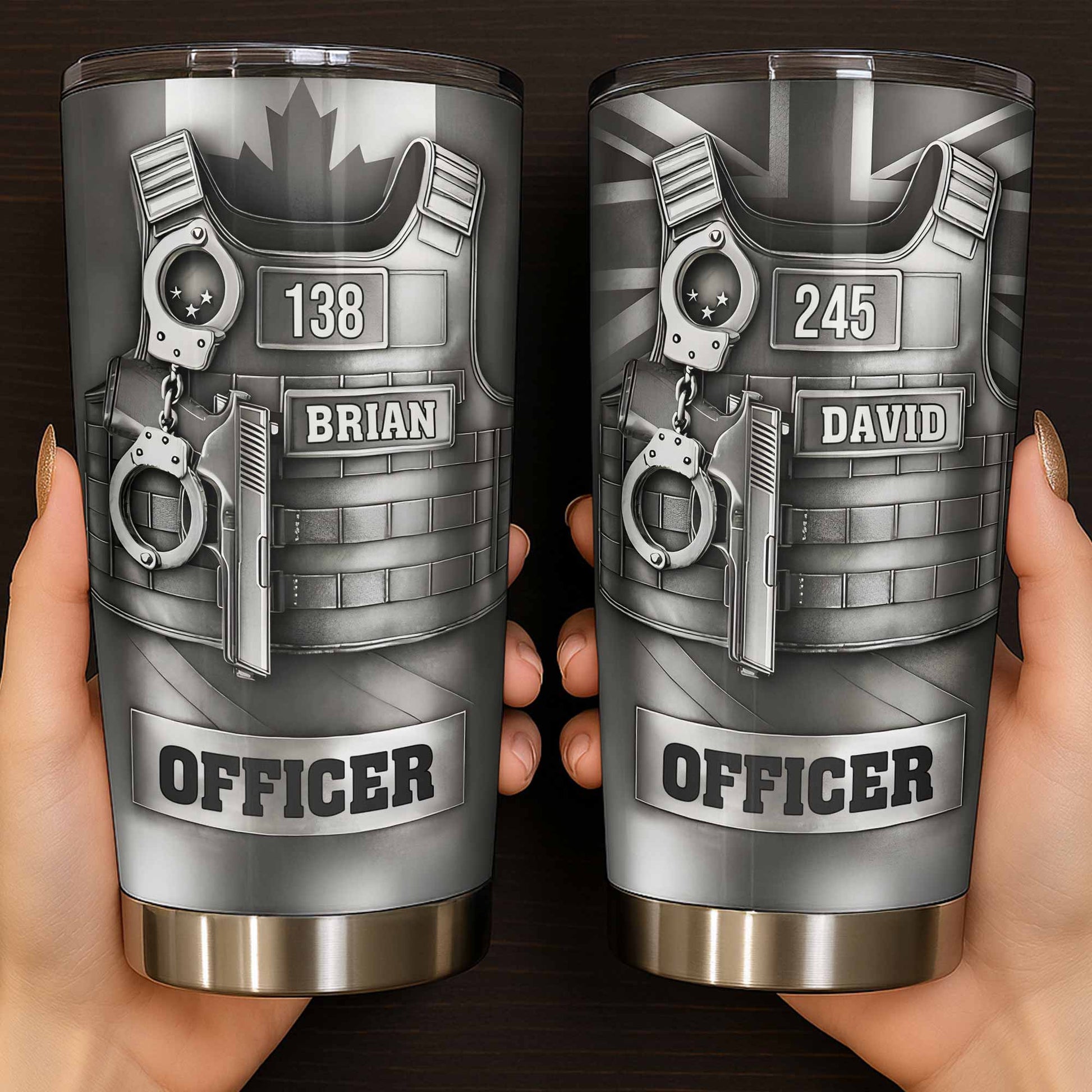 Dedication and Service Handcuffs, Gun, Officer Gear