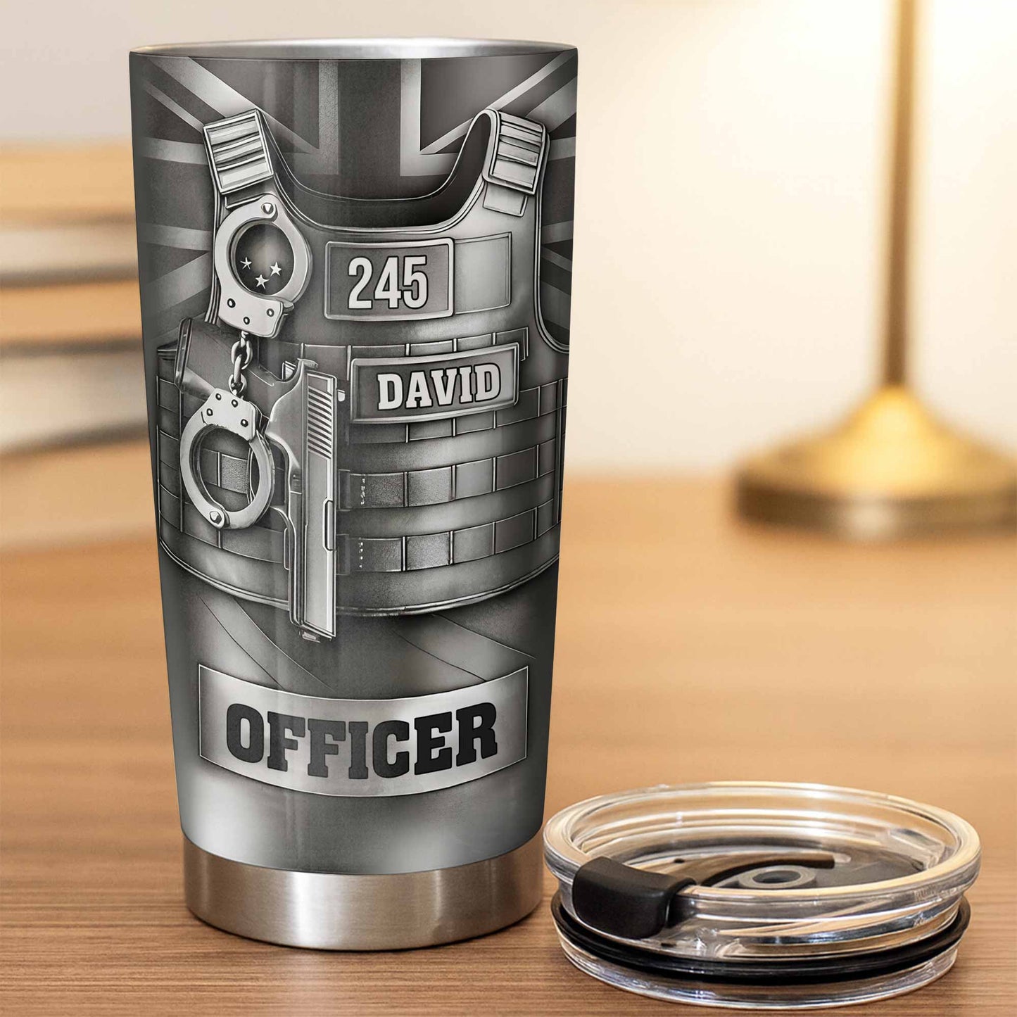 Dedication and Service Handcuffs, Gun, Officer Gear