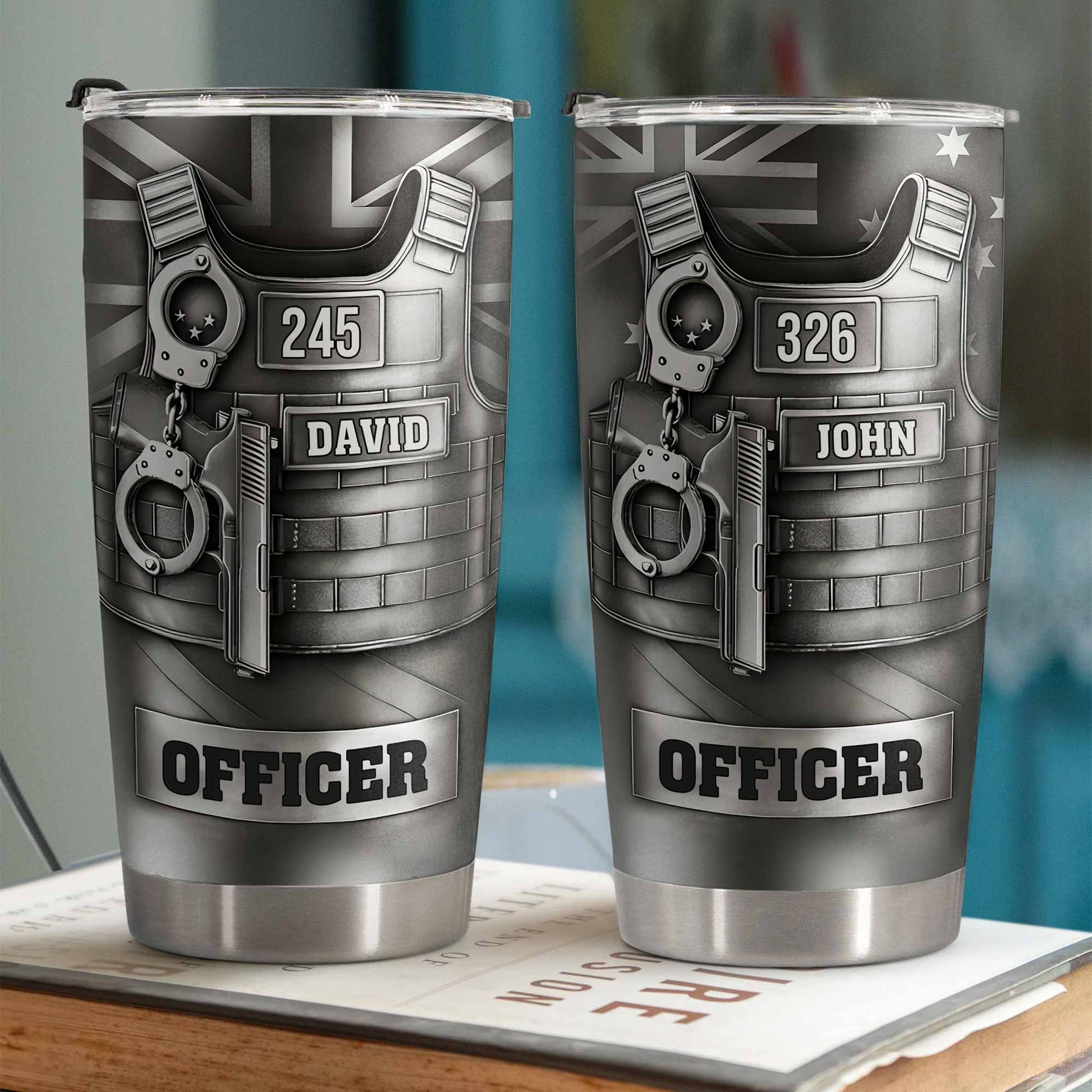 Dedication and Service Handcuffs, Gun, Officer Gear