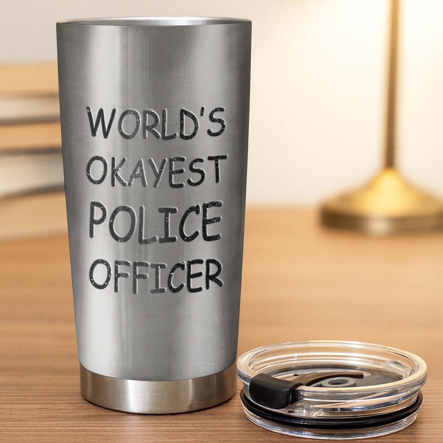 World's Okayest Police Officer, Police Vest Handcuff Gun