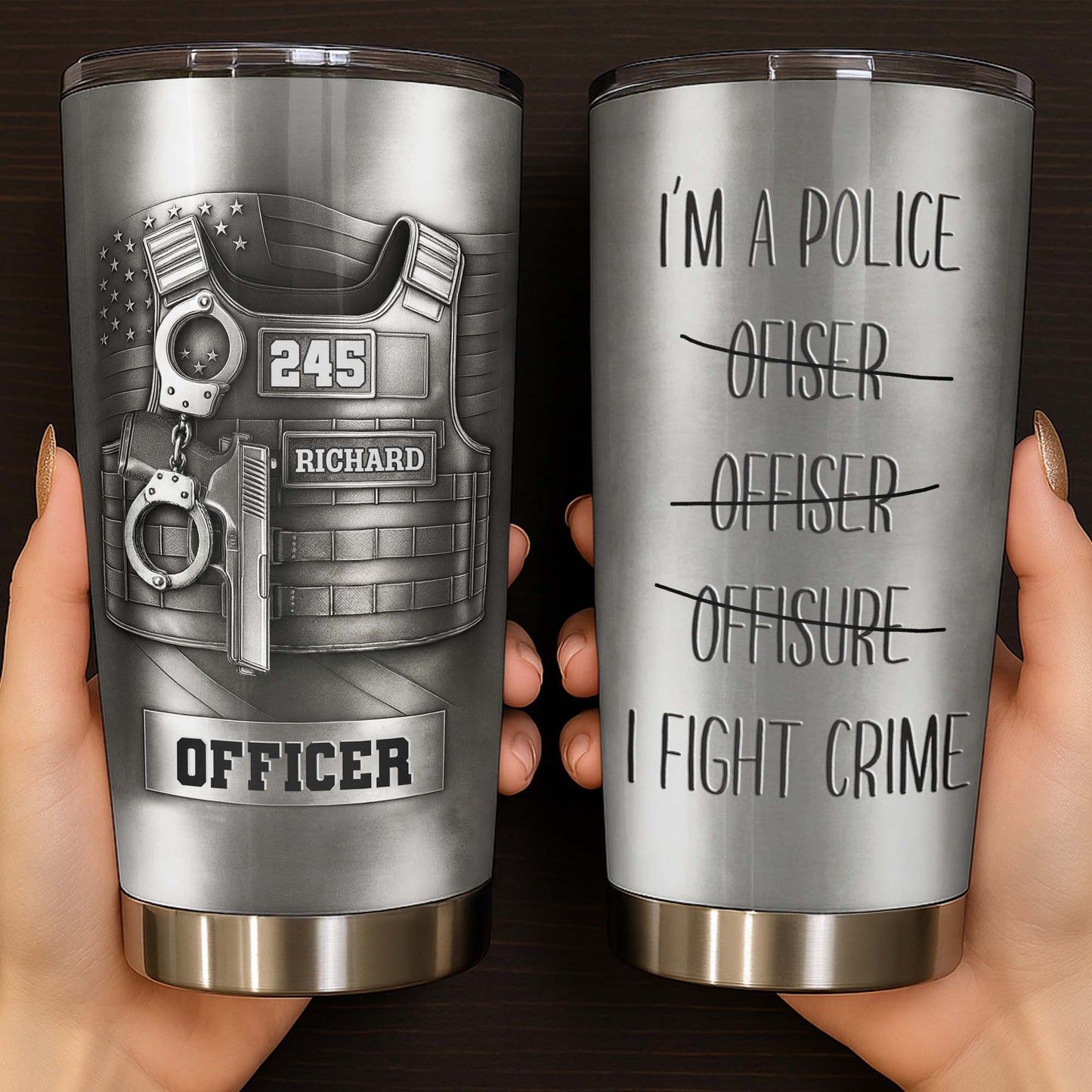 I'm A Police Officer I Fight Crime, Police Badge And Handcuffs