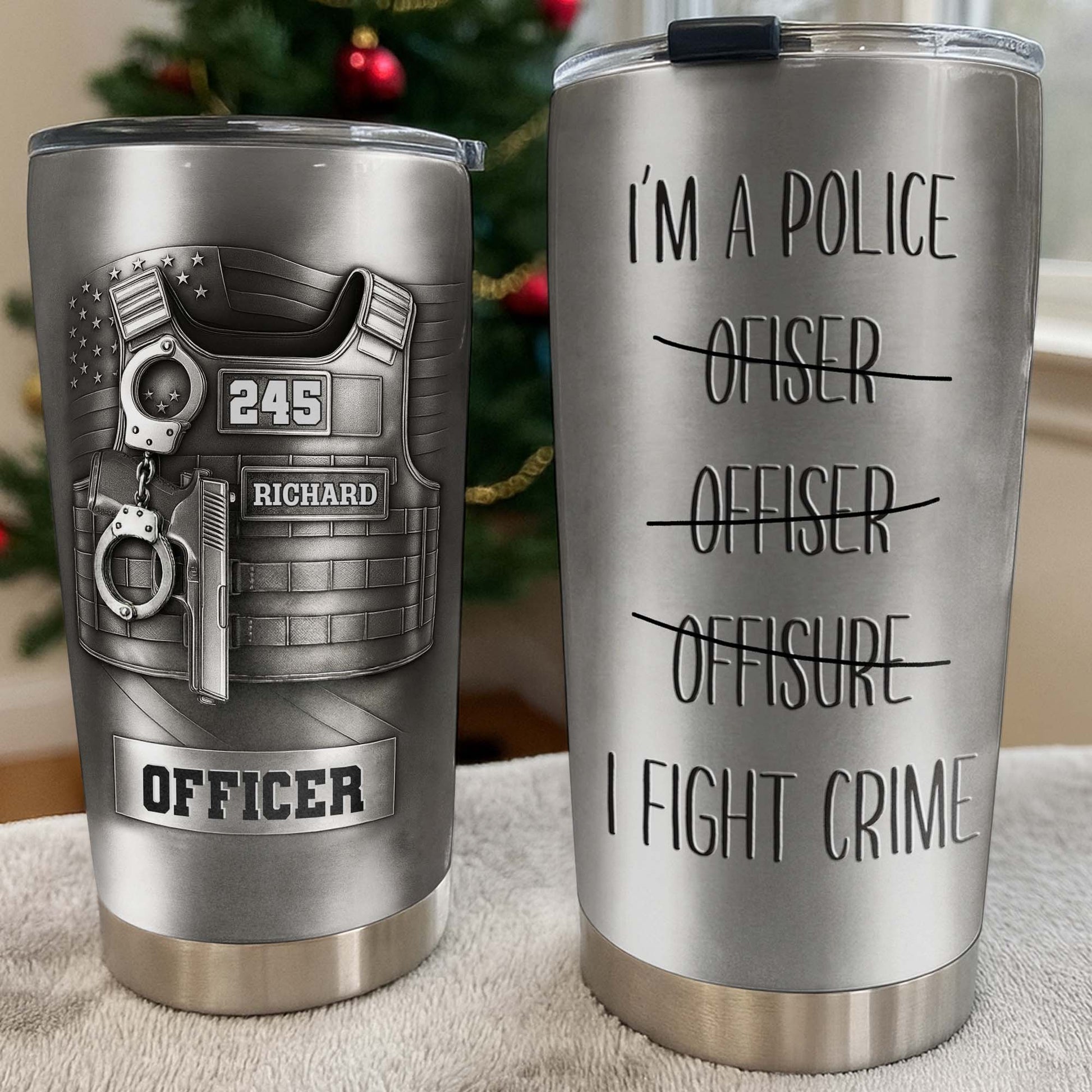 I'm A Police Officer I Fight Crime, Police Badge And Handcuffs