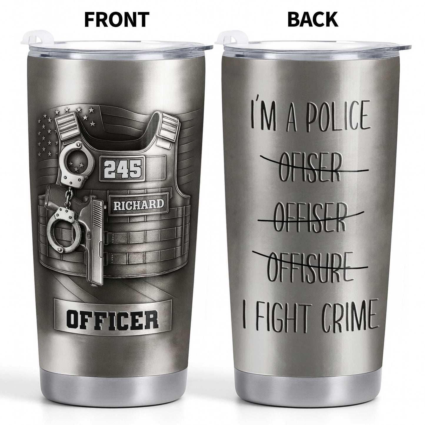 I'm A Police Officer I Fight Crime, Police Badge And Handcuffs