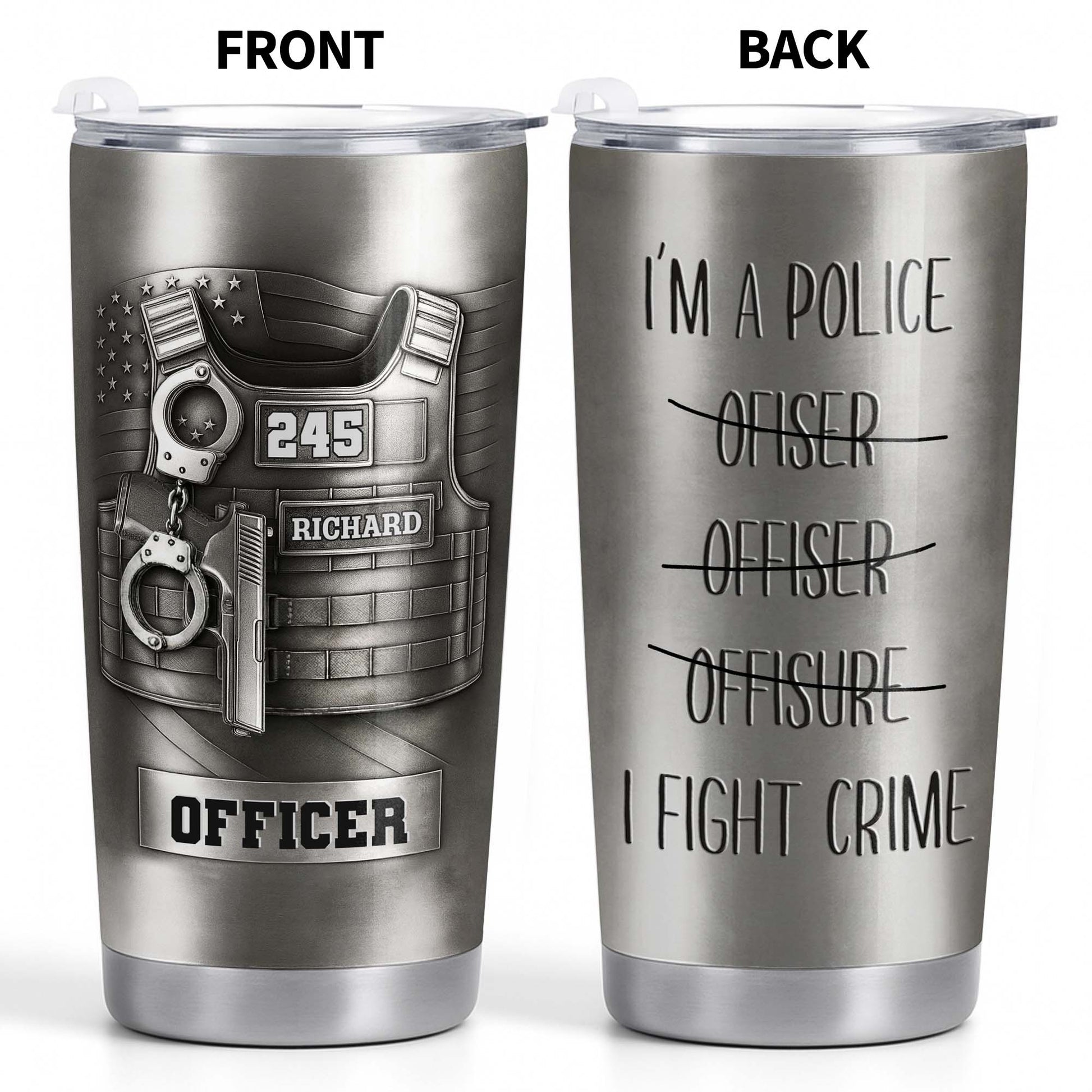 I'm A Police Officer I Fight Crime, Police Badge And Handcuffs