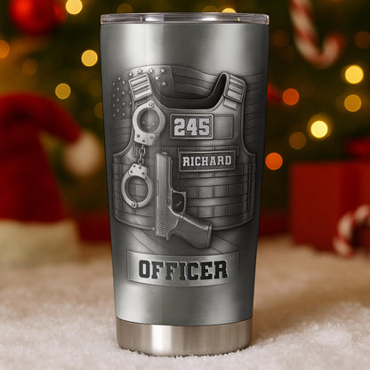 I'm A Police Officer, I Fight Crime Tumbler Design