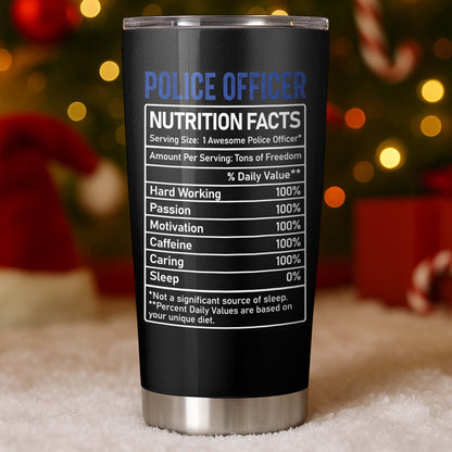 Police Officer Nutrition Facts, American Flag and Thin Blue Line