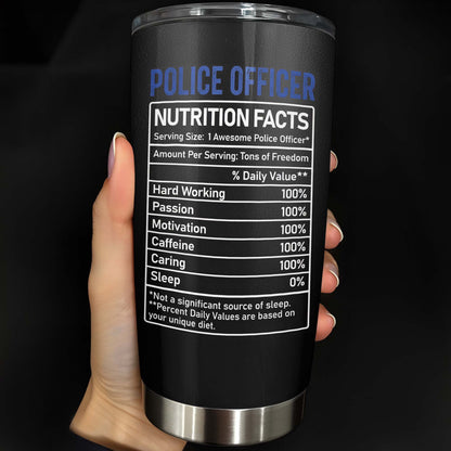 Police Officer Nutrition Facts, American Flag and Thin Blue Line