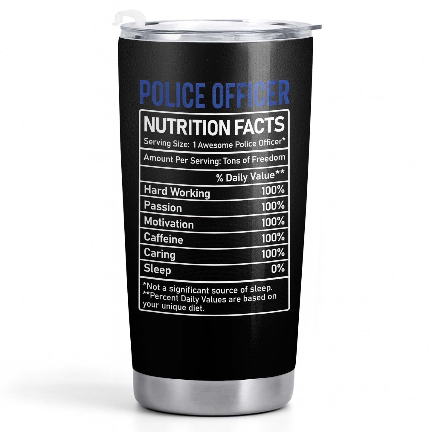 Police Officer Nutrition Facts, American Flag and Thin Blue Line