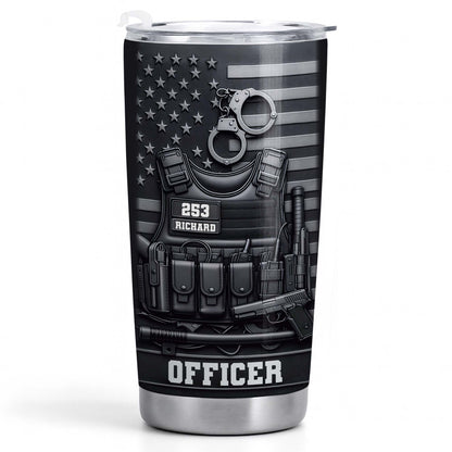 Officer Tactical Vest With American Flag And Handcuffs Design