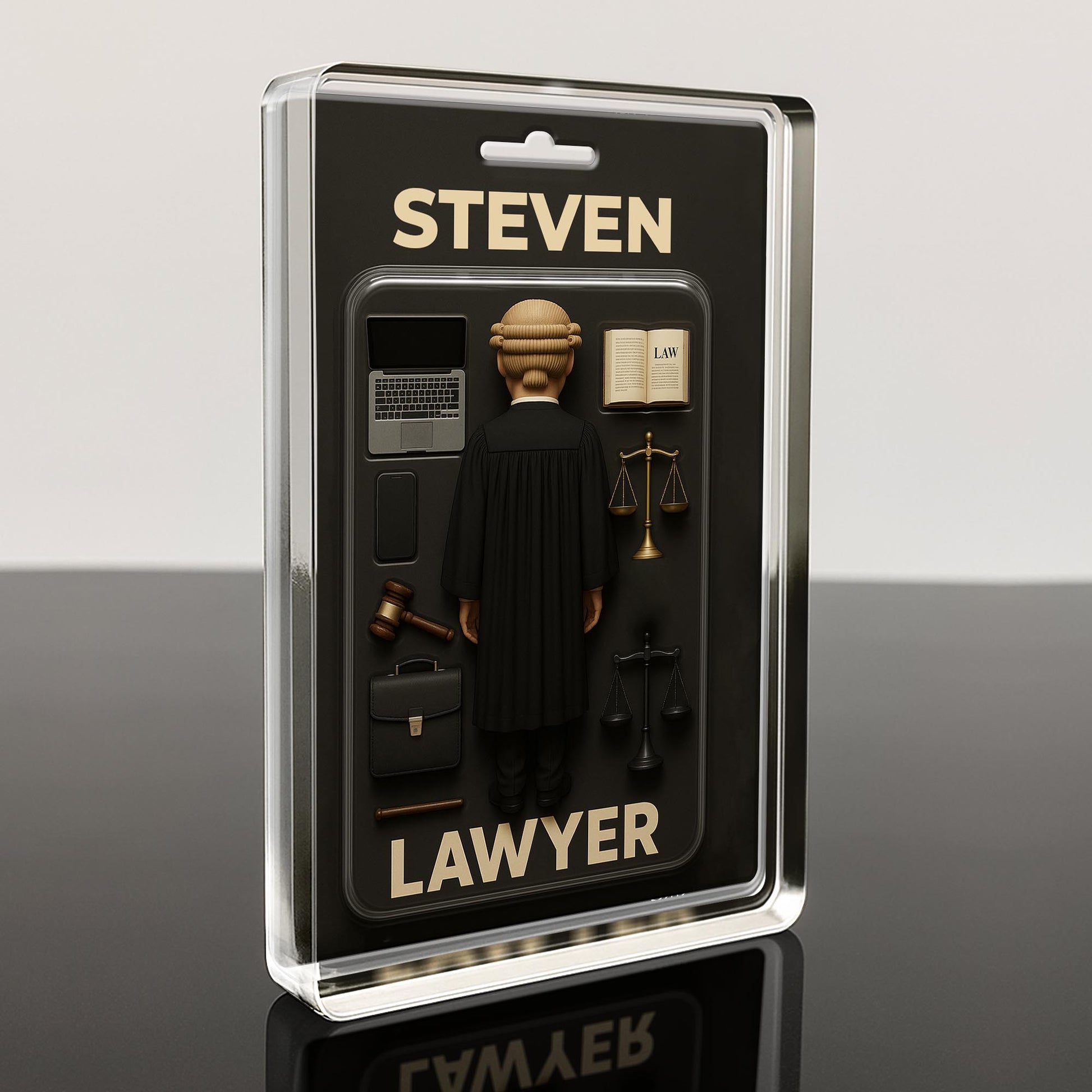 Inspirational Lawyer-Themed Acrylic Plaque Featuring Gavel, Scales of Justice