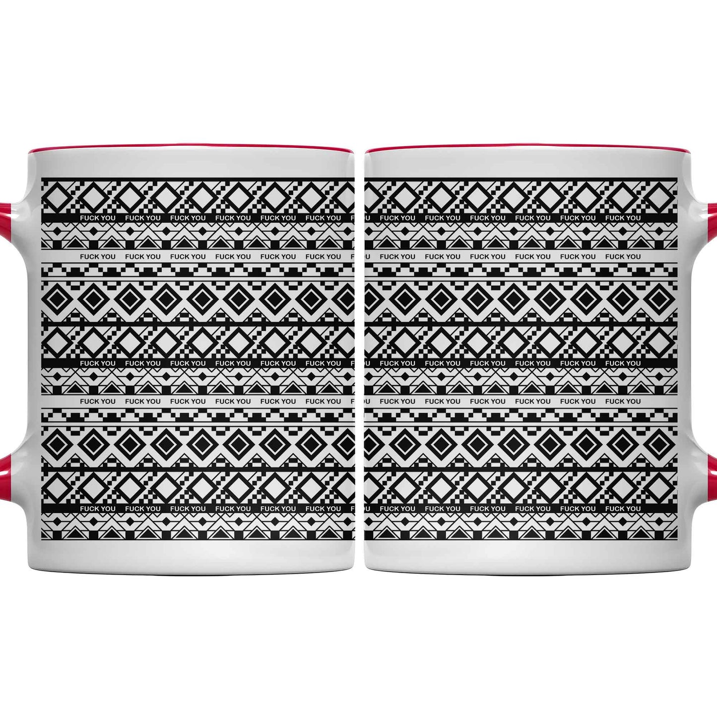 Bold Expression Accent Mug With Geometric Patterns