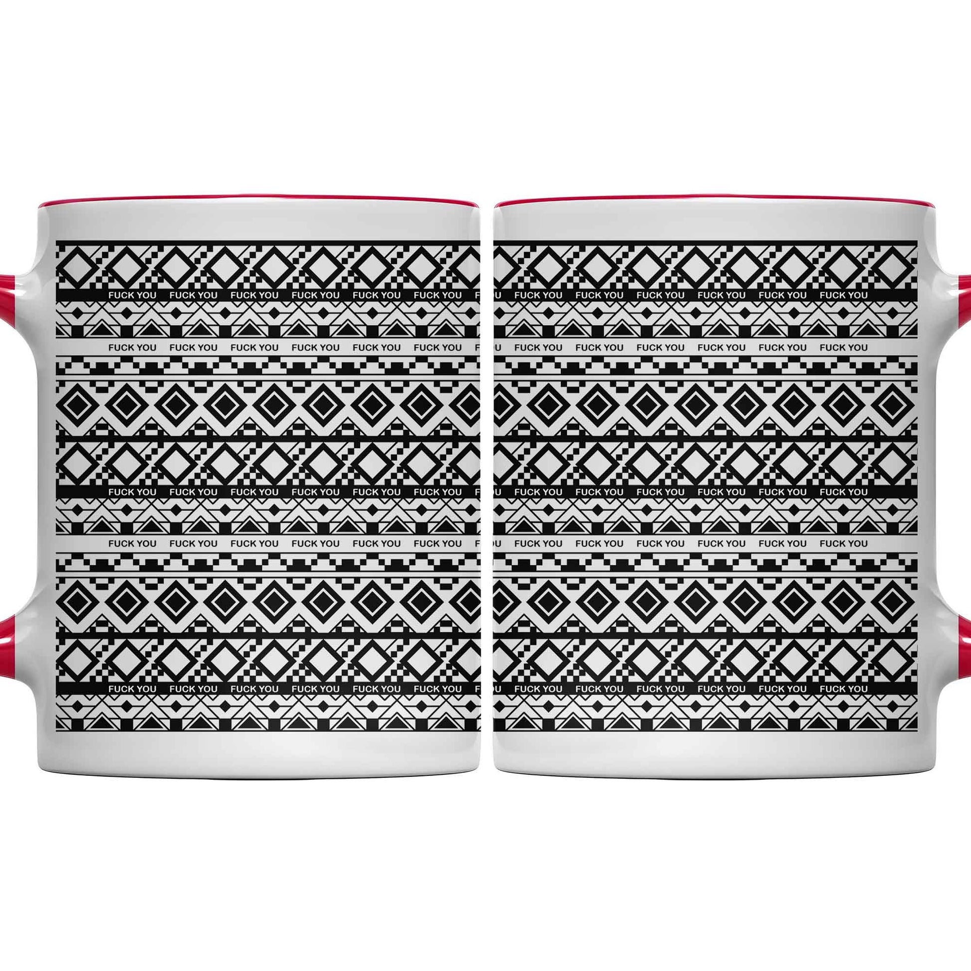 Bold Expression Accent Mug With Geometric Patterns