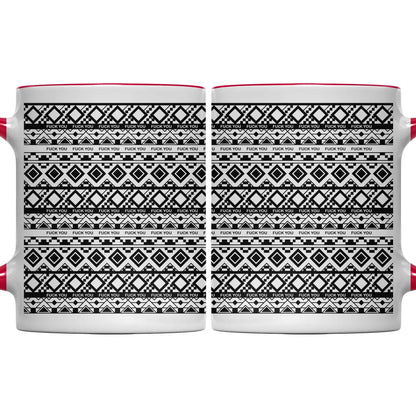 Bold Expression Accent Mug With Geometric Patterns