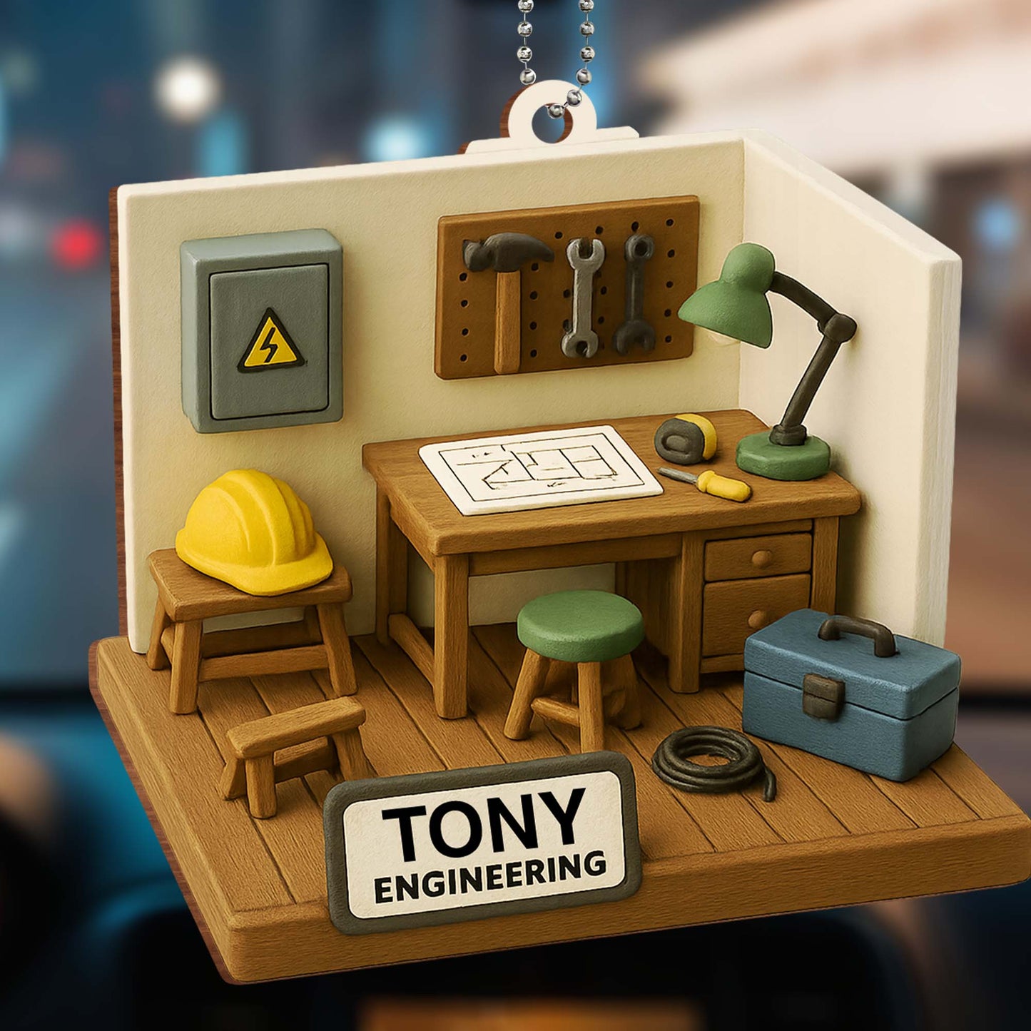 Celebrate Your Creativity, Safety Helmet, Workbench, Tools, Desk Lamp, Tool Box